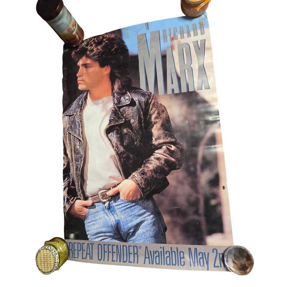 Richard Marx Repeat Offender Vintage 1989 Promo Album Poster EMI-USA Pop Rock